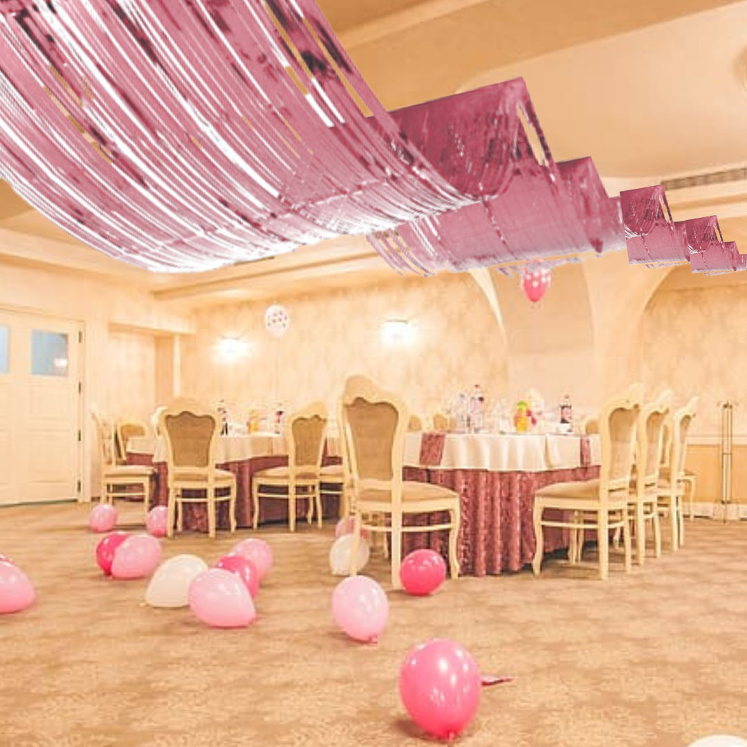 Pink Ceiling Curve Decoration - 15FT X 1 FT