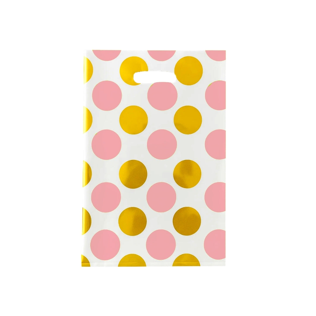 Loot Bag Pink Large Polka Dot - 10PC