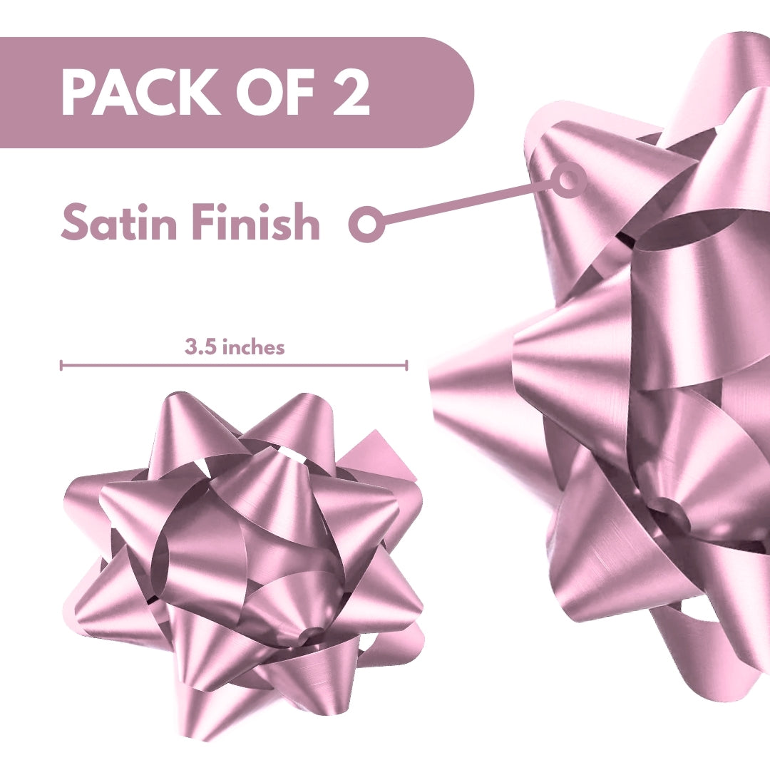 Gift Packing Bow Ribbons Pink for Gift Wrap - 2PC