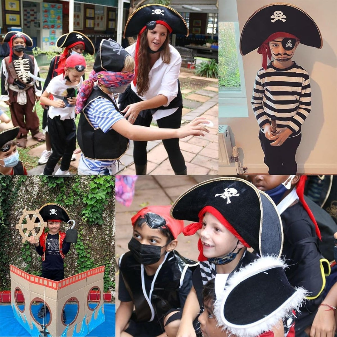 Pirate Hat Small with Red Veil - 1PC