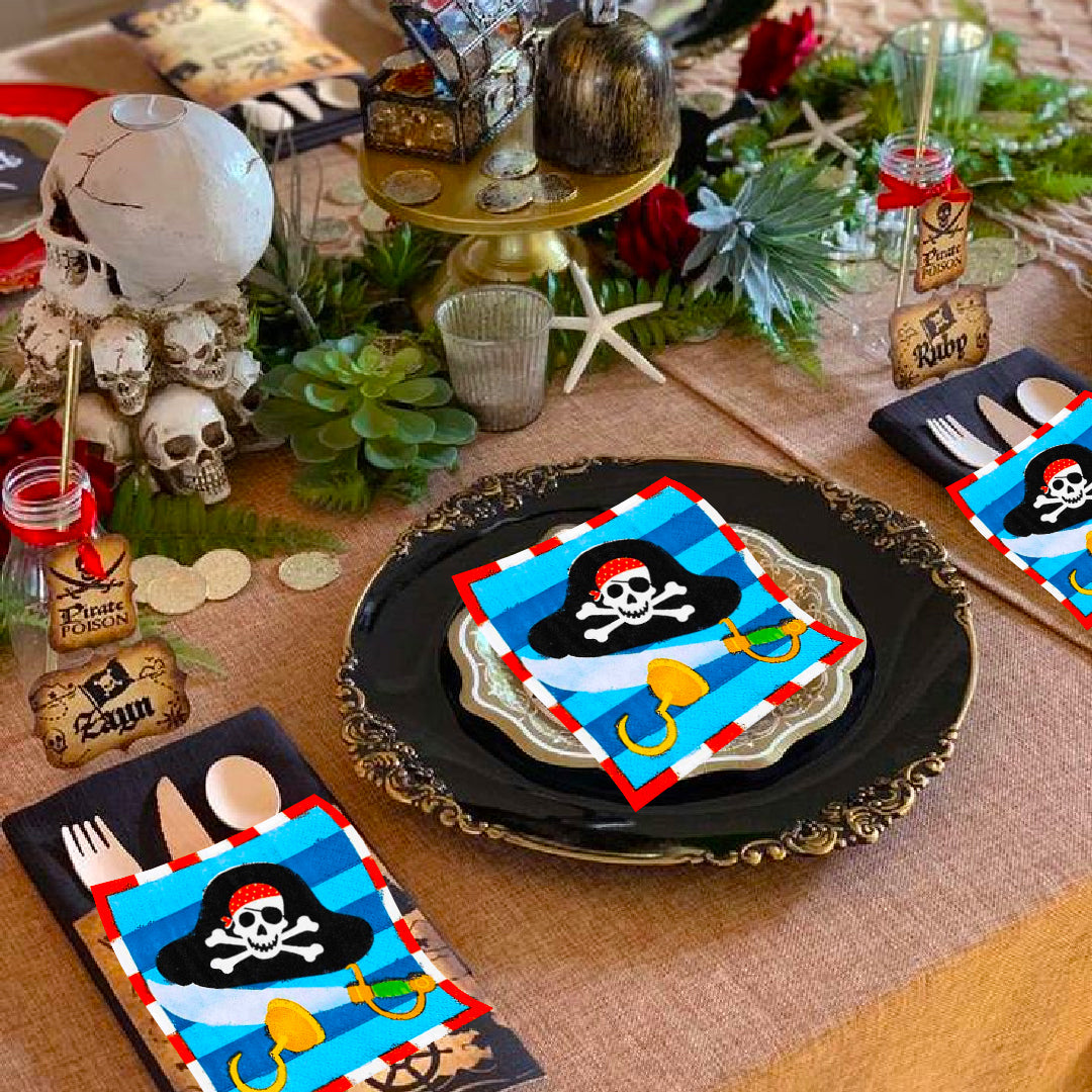 Pirate Theme Party Paper Napkins - 16PC