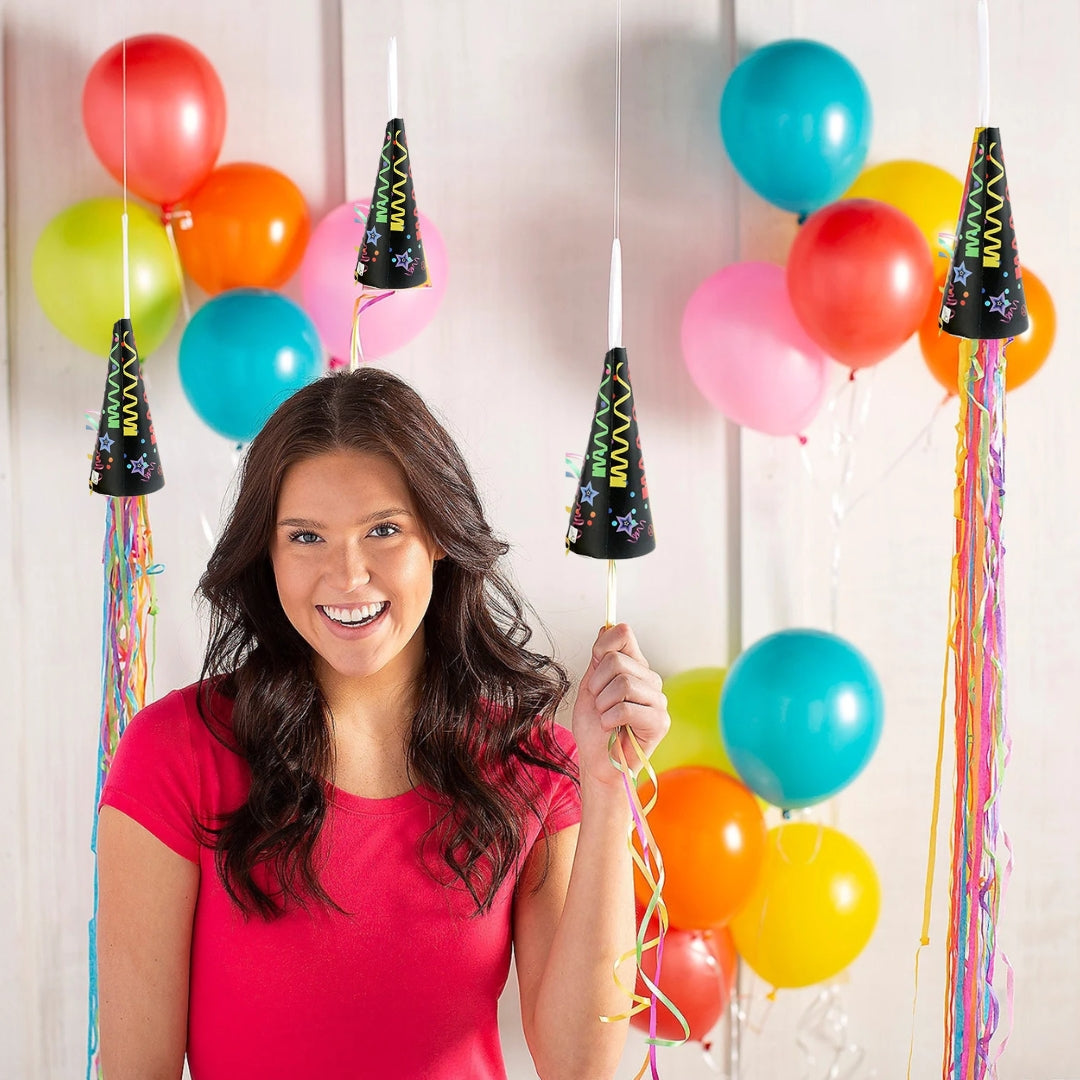 Pull String Colorful Party Streamers/Poppers Pocket Size - 1PC