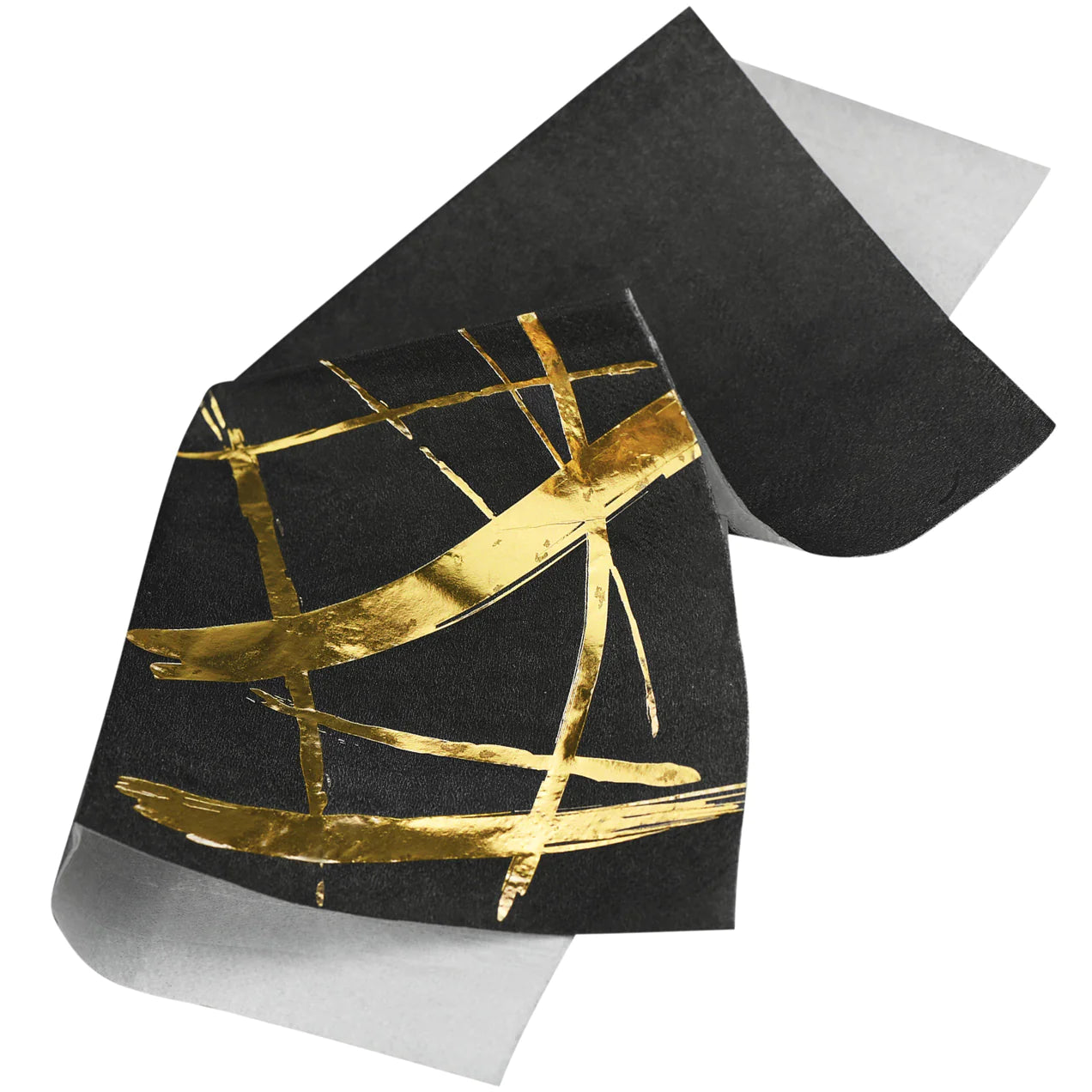 Black & Gold Paper Napkins - 16PC