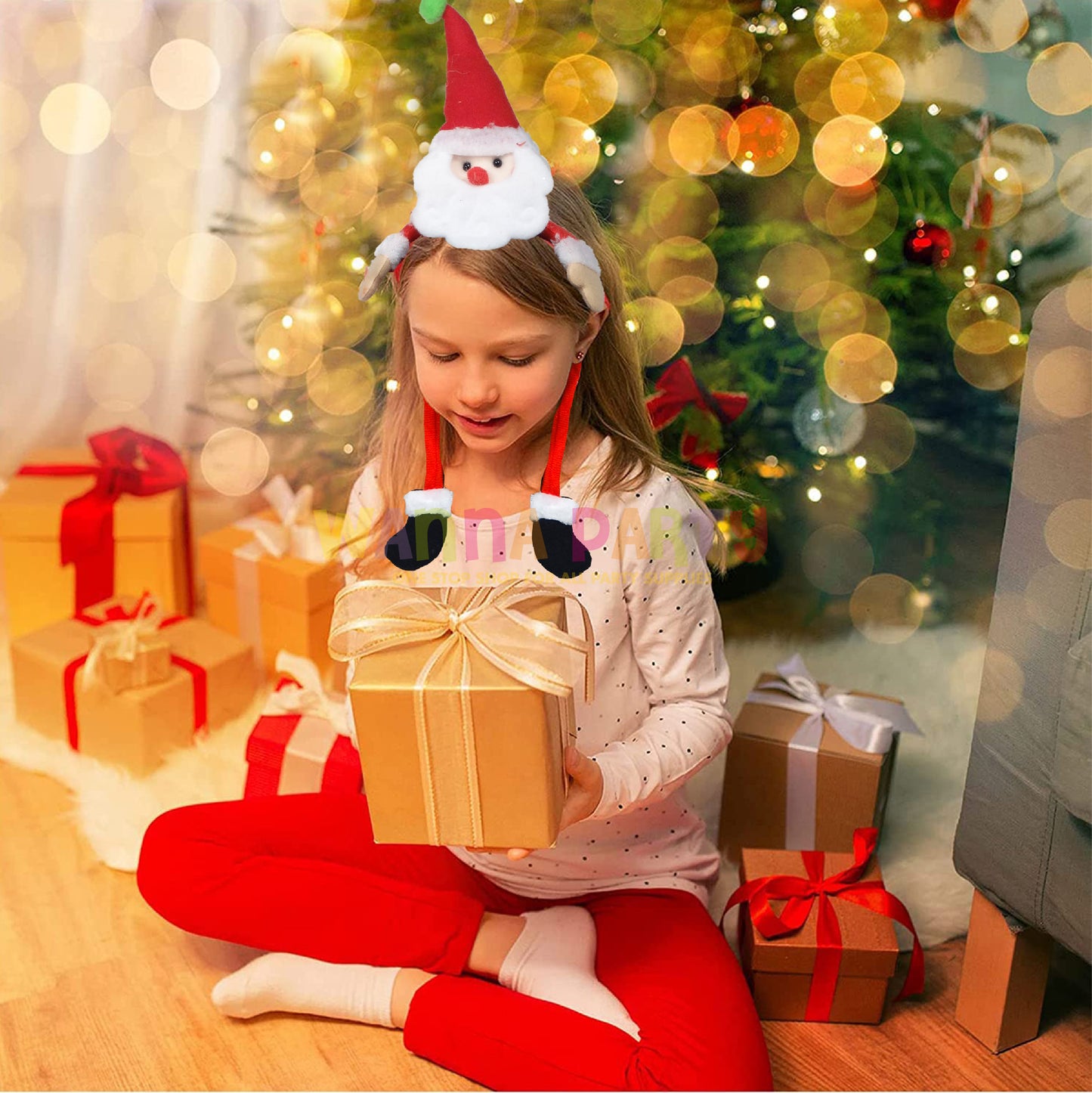 Snowman Christmas Headband with Legs for Kids & Ad