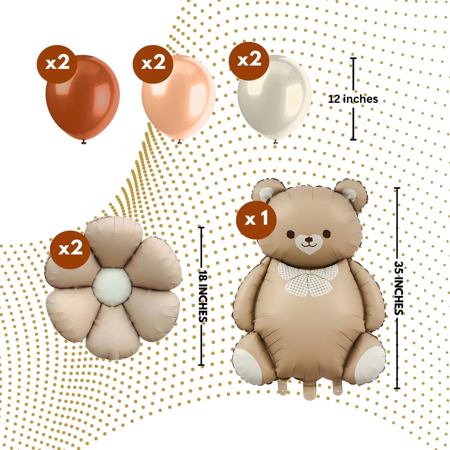 Teddy Bear Balloon Set - 9PC