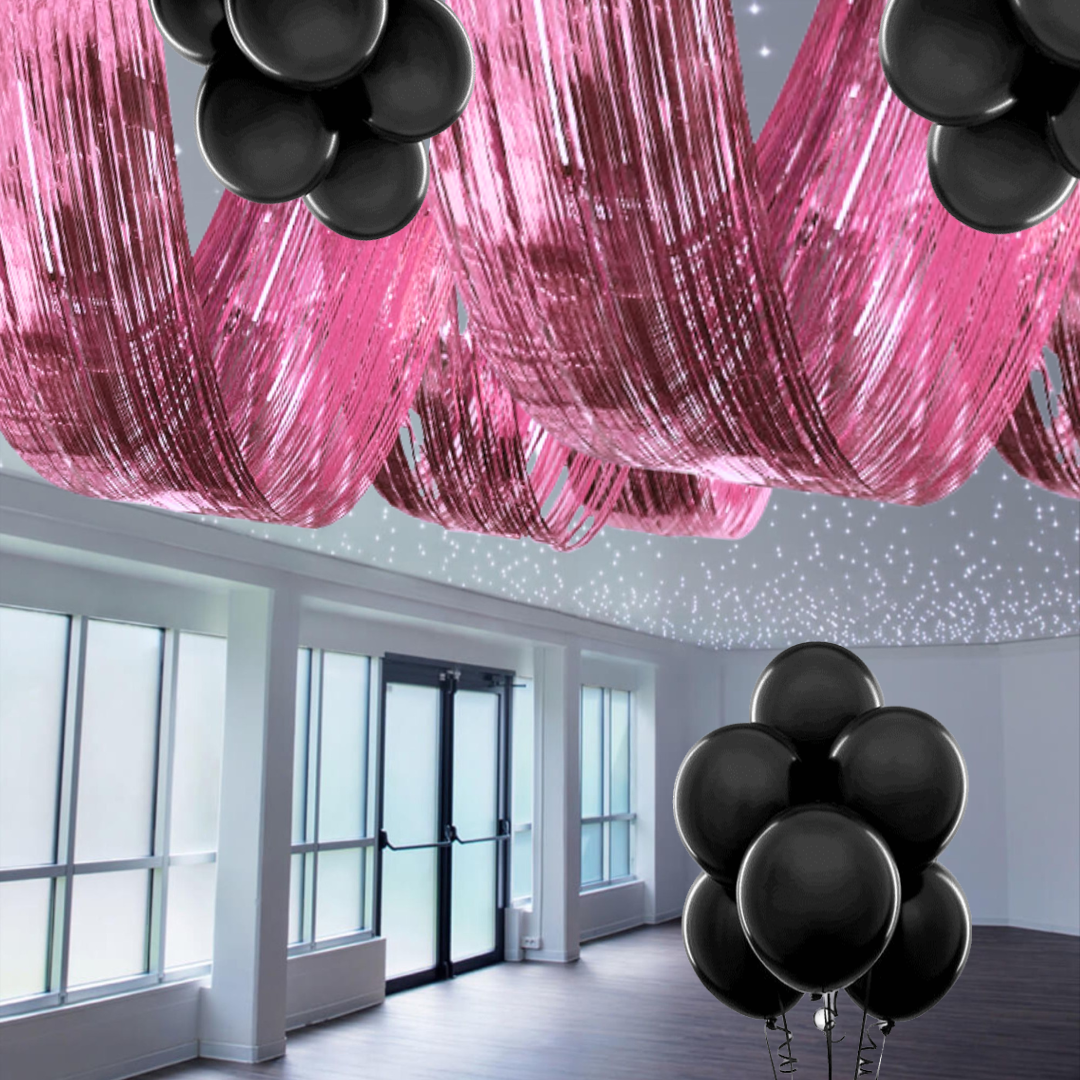 Pink Ceiling Curve Decoration - 15FT X 1 FT