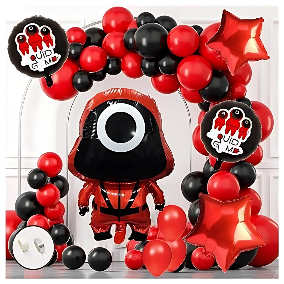 Squid Game Theme Foil Balloon Set - Helium Quality - 18 inches - 5PC