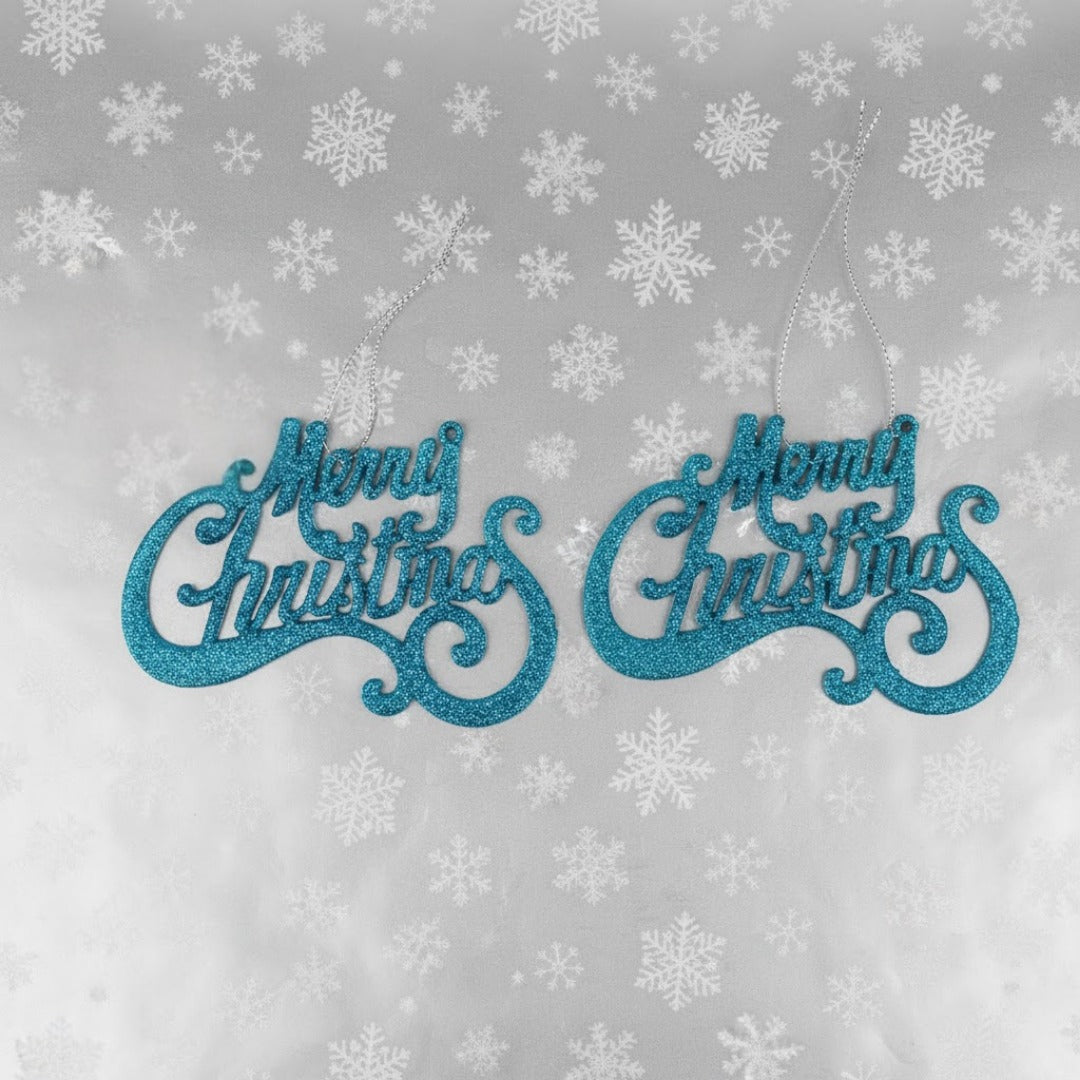 Merry Christmas Hangings Blue - 2PC