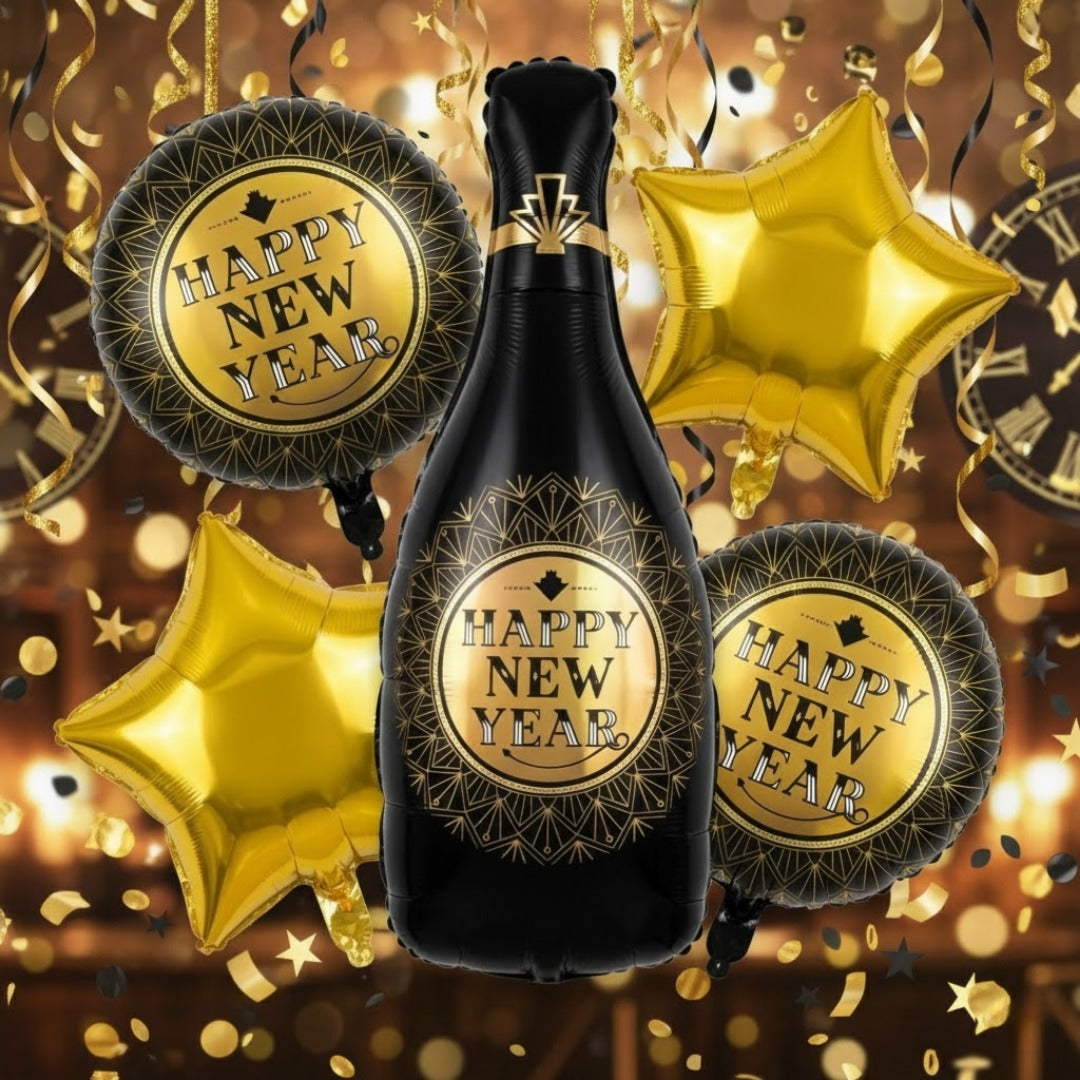 Happy New Year Cheers Balloon Set - 5PC