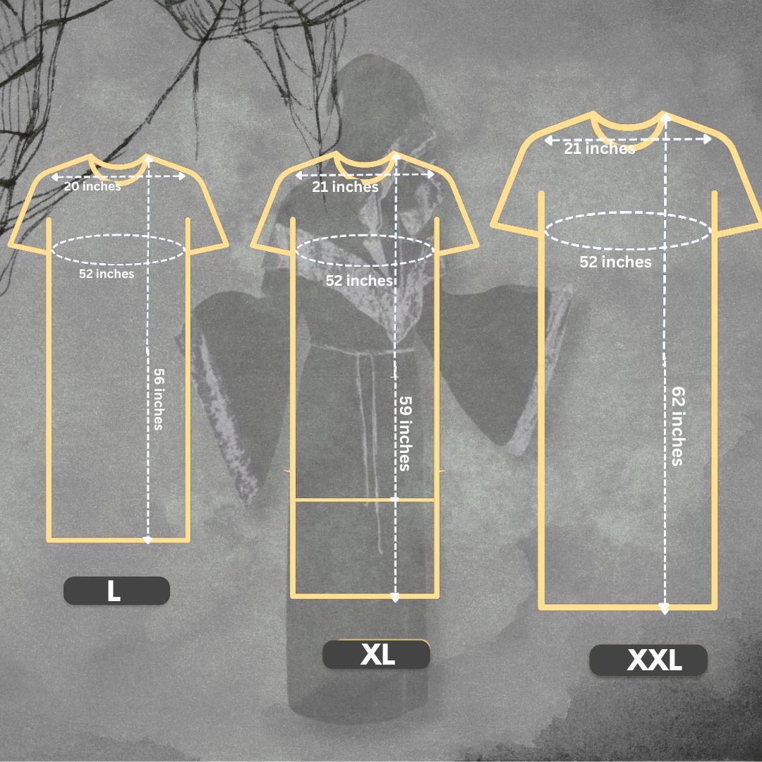 Wizard Black Robe Costume w/ Belt for Adults