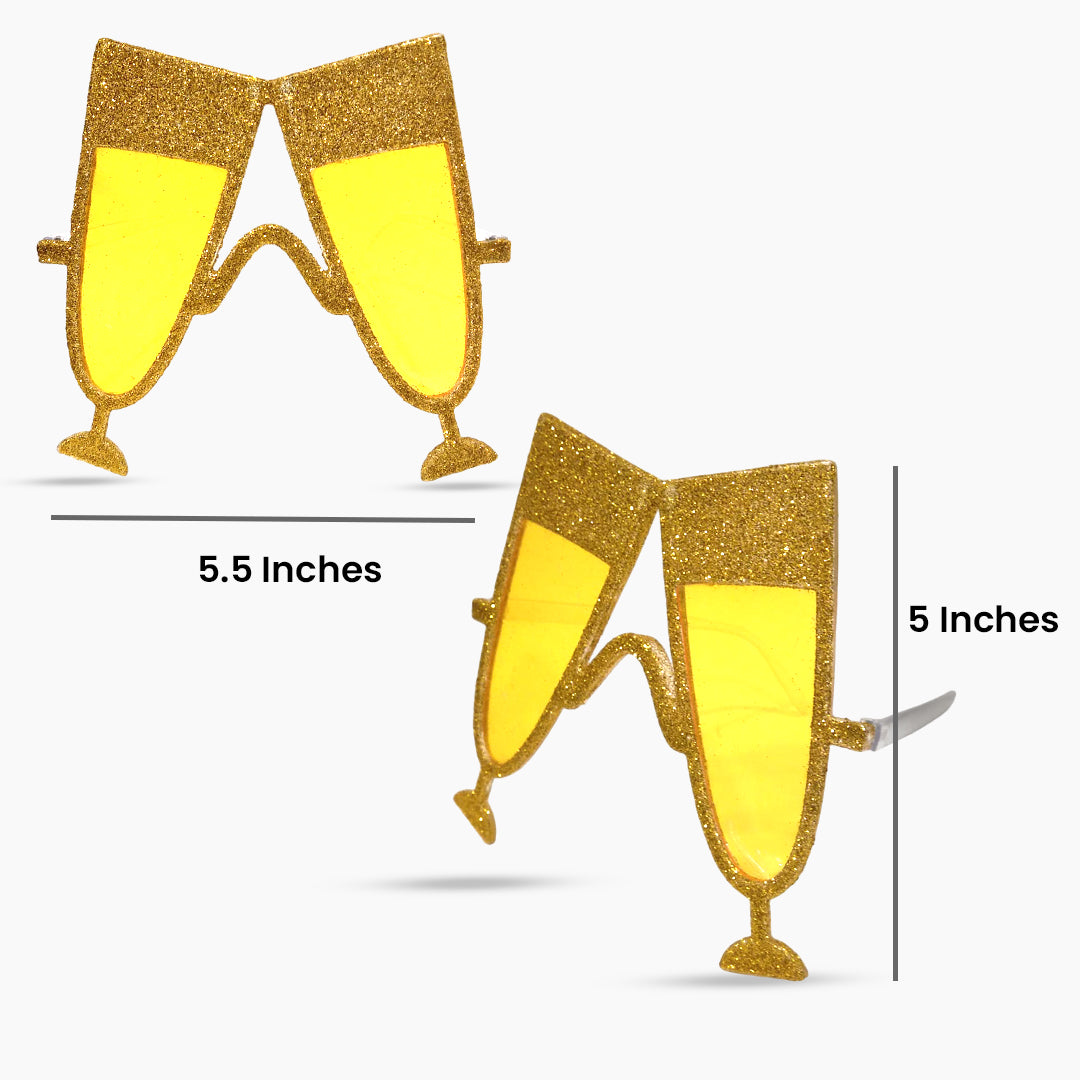 Wine Glass Shaped Glitter Party Sunglass - 1PC