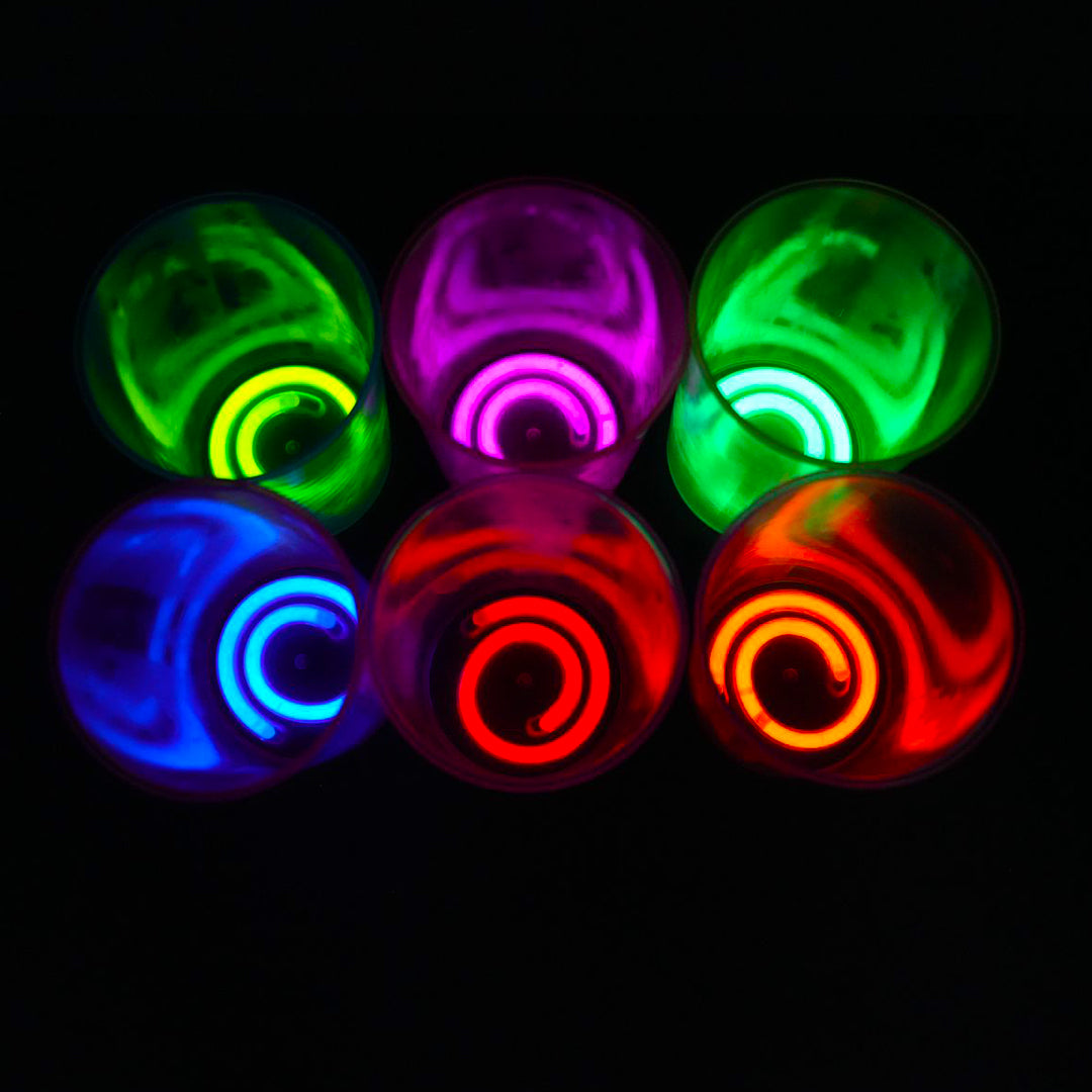 Glow In The Dark Neon Drinking Glasses - 8PC