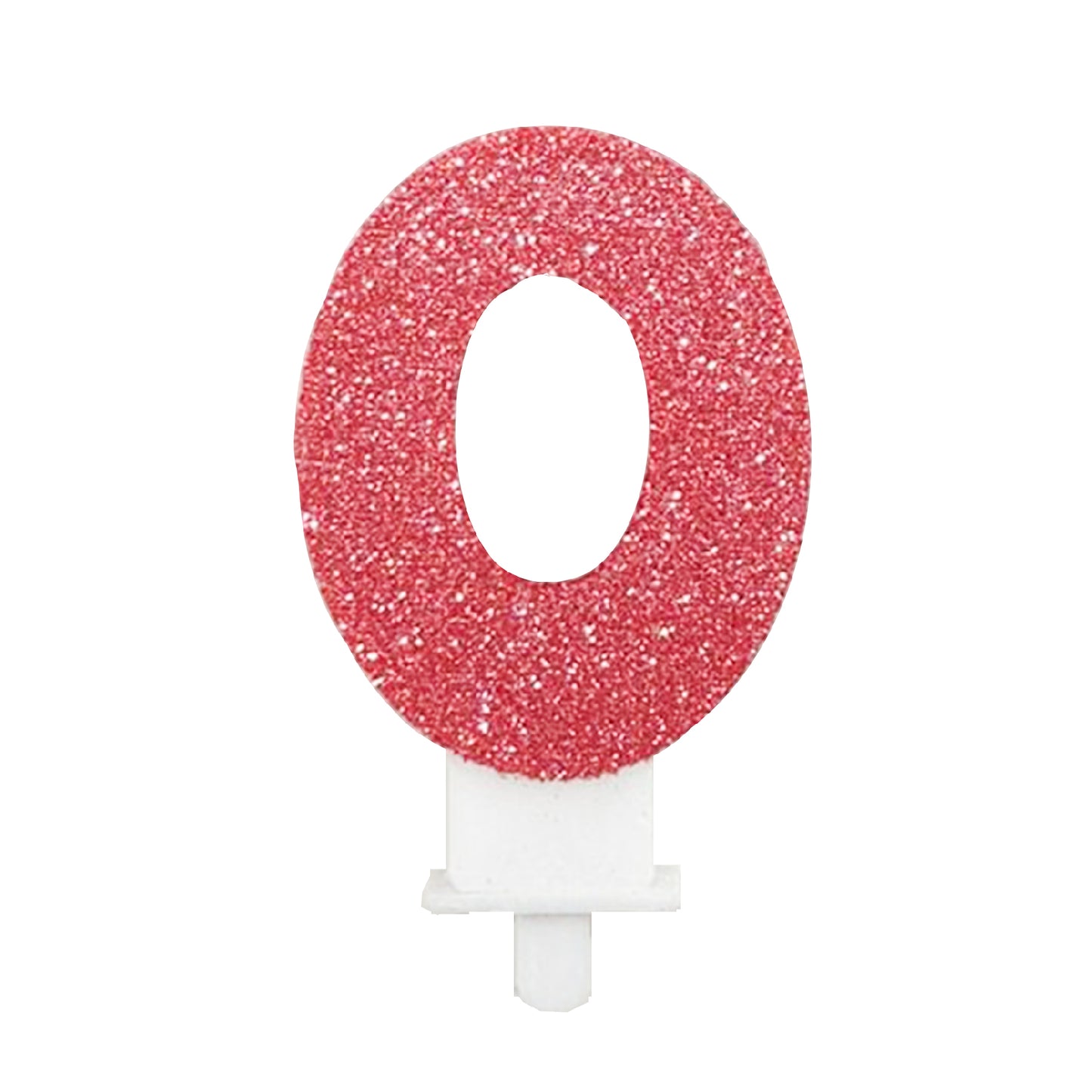 Glitter 0 Birthday Candle