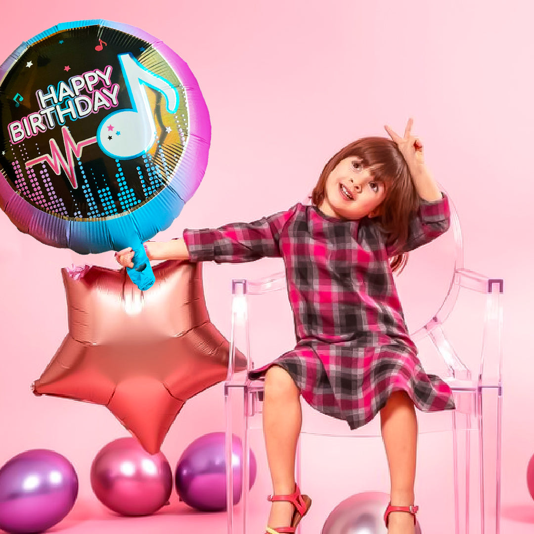 Neon Happy Birthday Balloon - 18 inches - 1PC