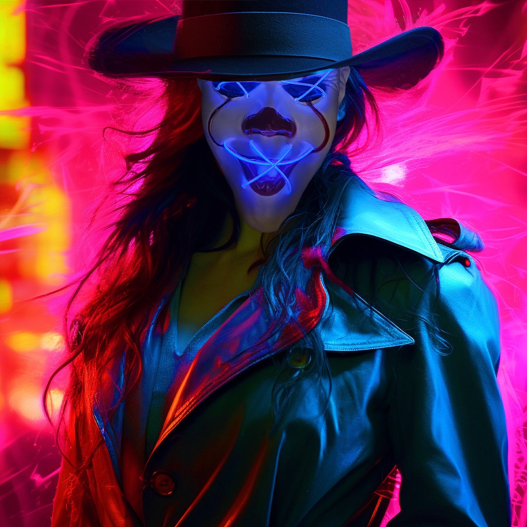 Halloween Joker Face Mask W/ LED light - 1PC