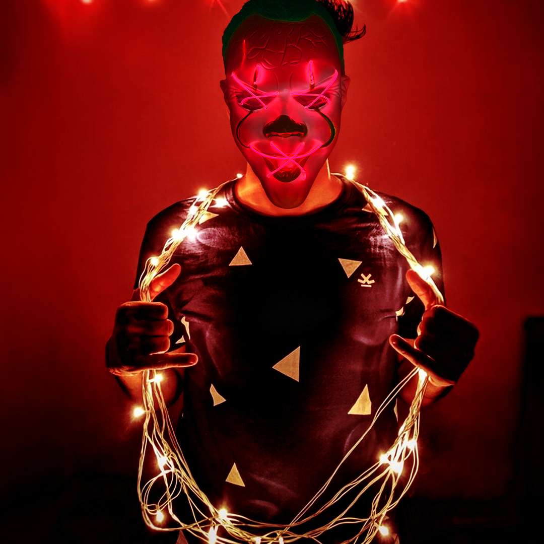 Halloween Joker Face Mask W/ LED light - 1PC