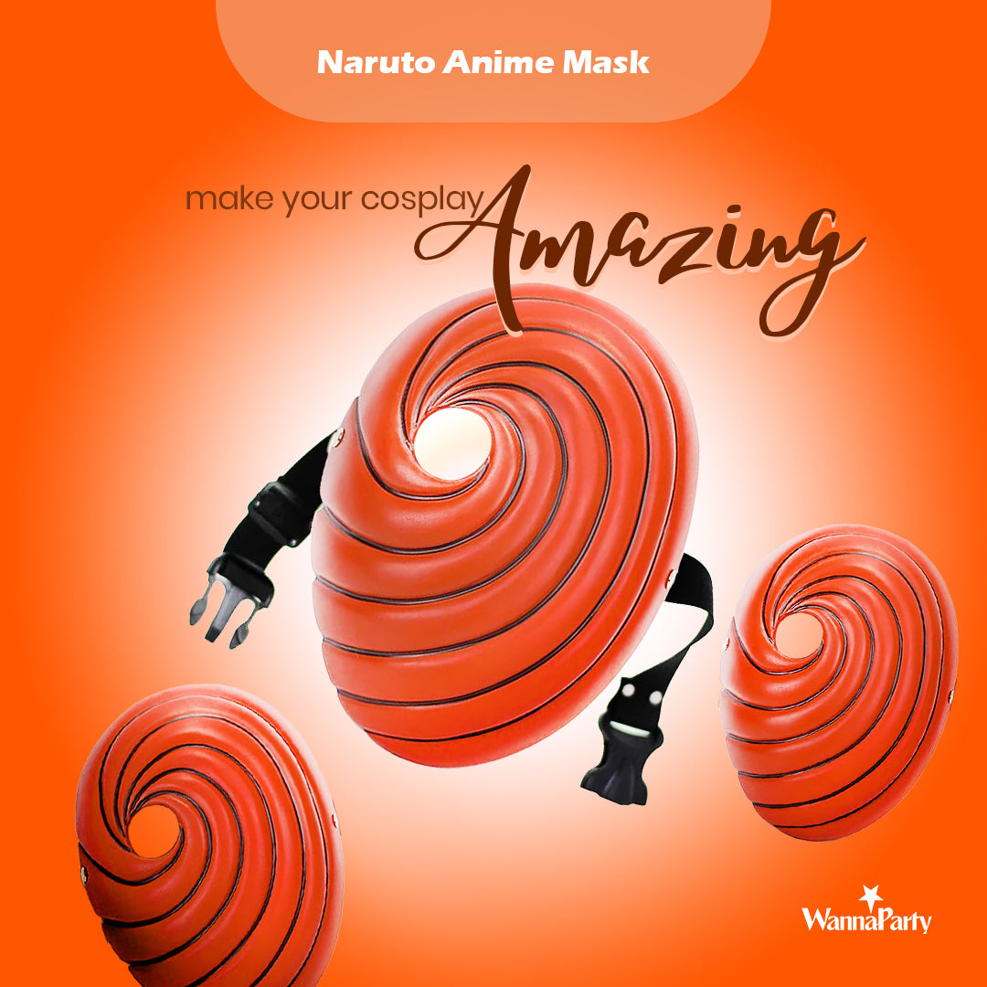 Anime Naruto Mask Akatsuki Tobi Obito Resin Mask - 1PC