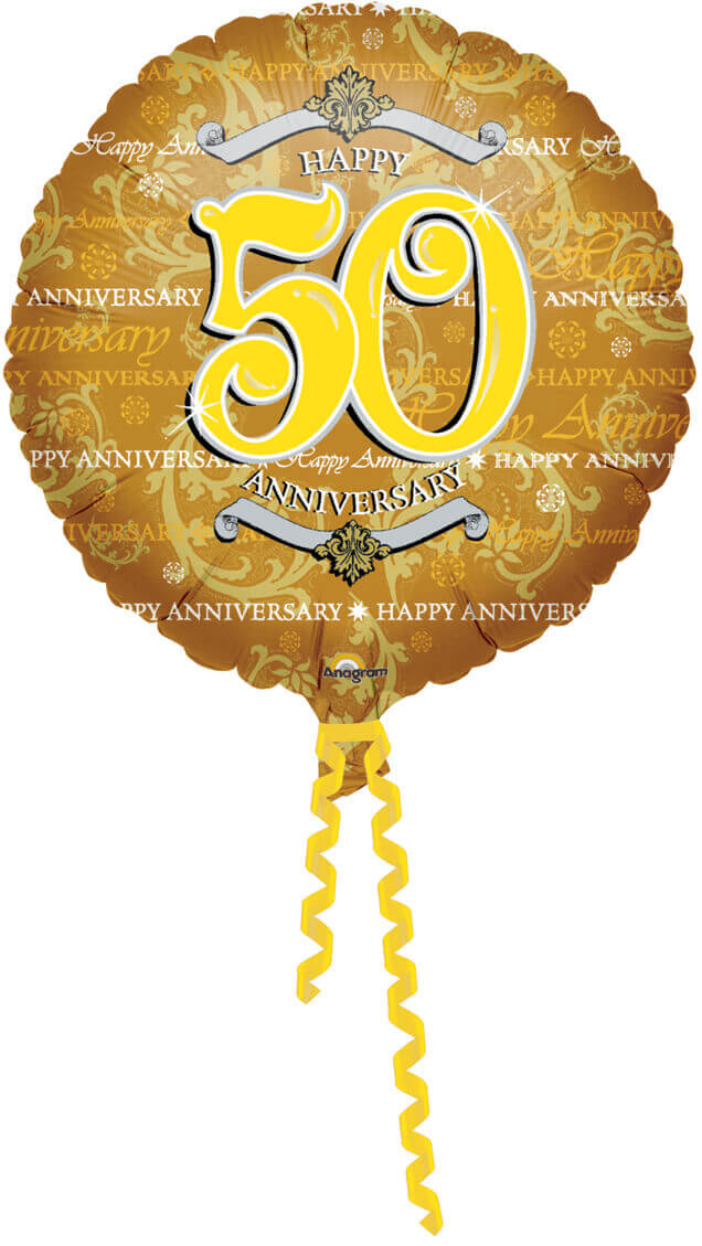 18" Golden Anniversary (50th) Balloons S40