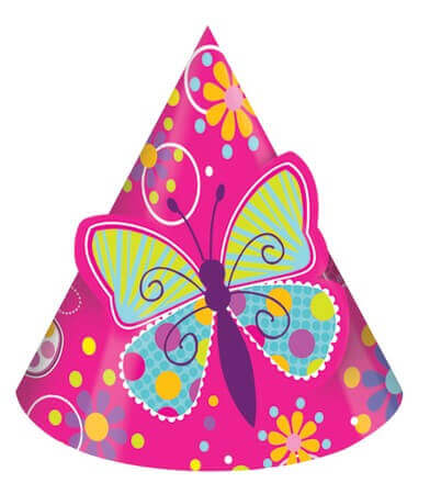 Butterfly Sparkle Pop Out Hat - 8CT