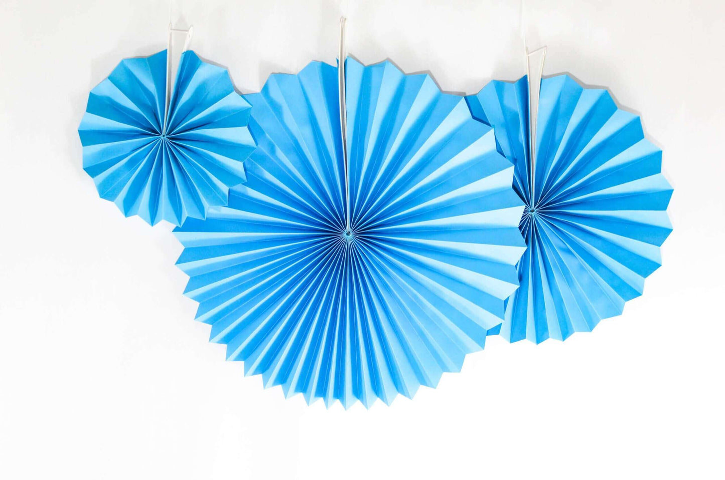 Paper Fan Decoration Blue - 6PC