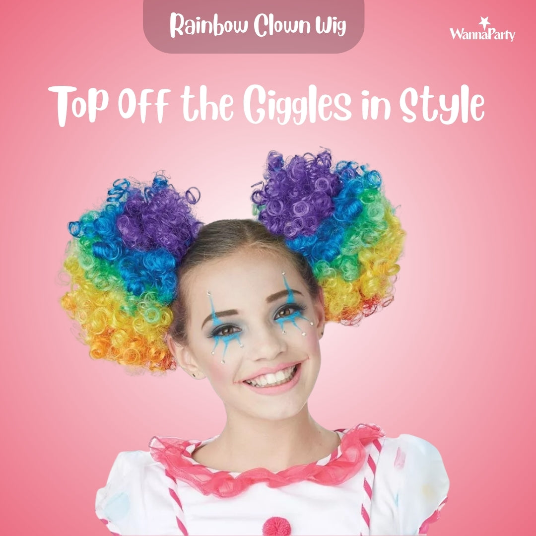 Multi Color Afro Wigs - Premium Curly Afro wigs Clown Joker Malinga Unisex Funky Hair Wig