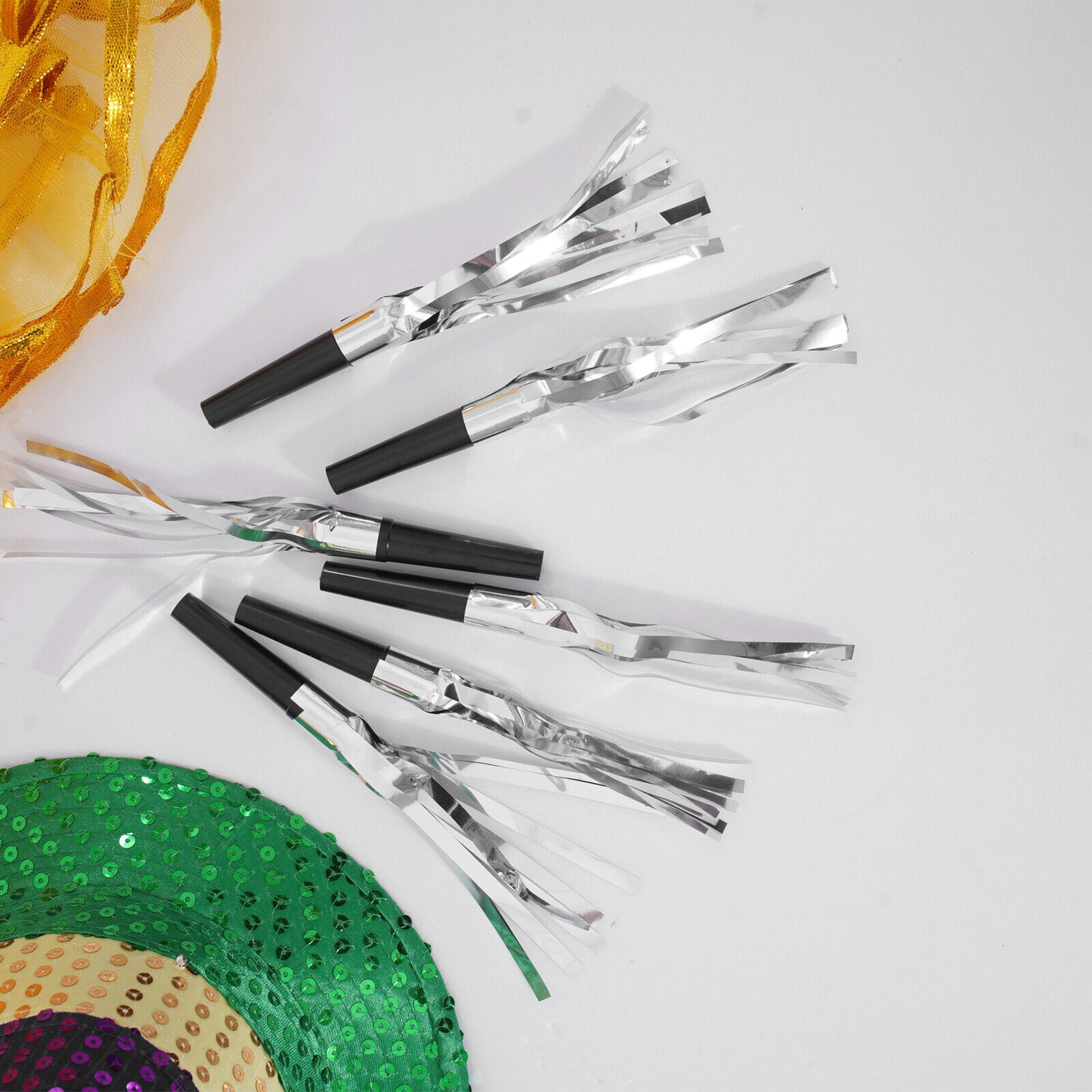 Foil Silver & Black Blowouts - 6 PC