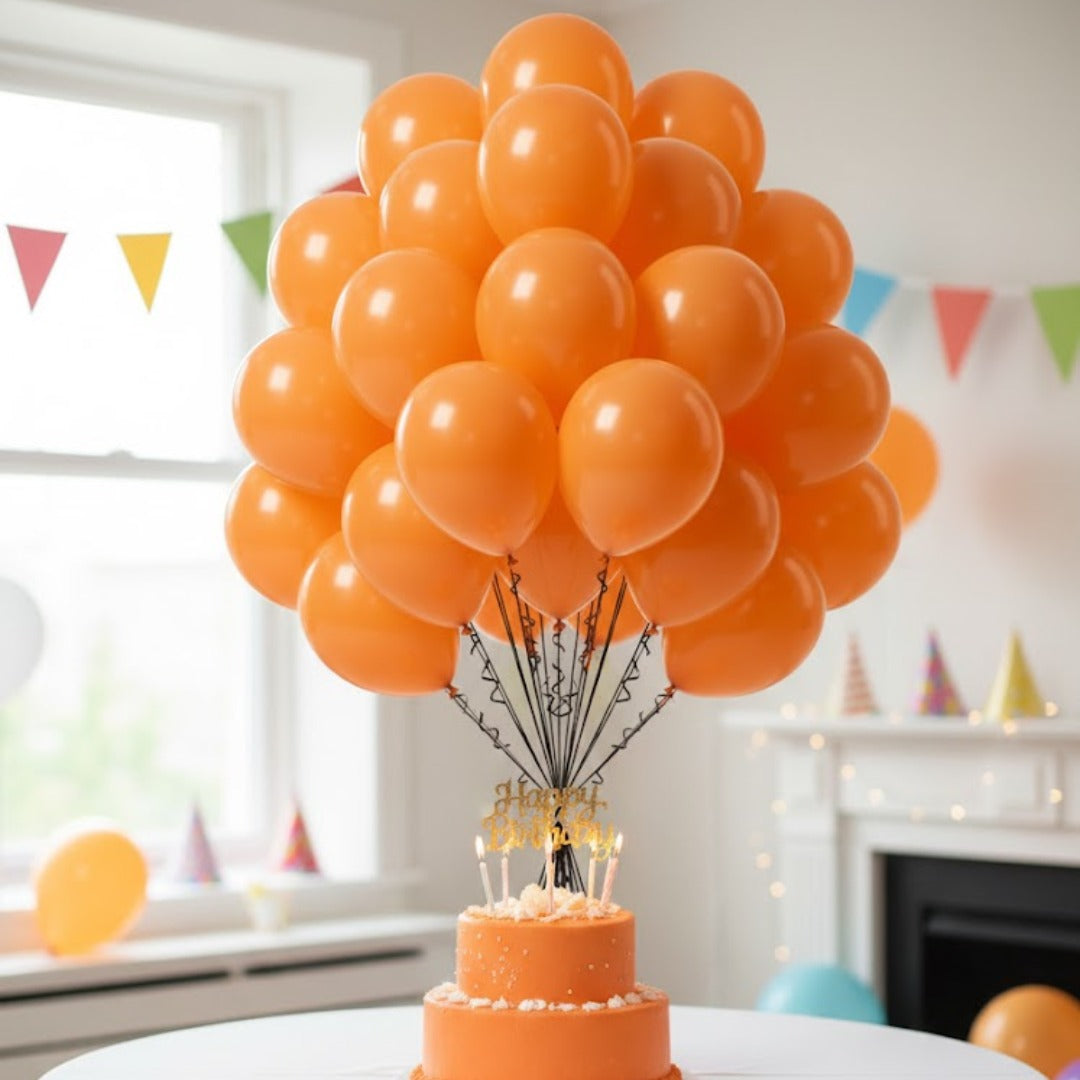 Orange Latex/Rubber Balloons - 10 inches - 20PC