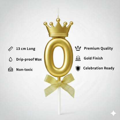 Golden Crown Numerical Candle No. 0