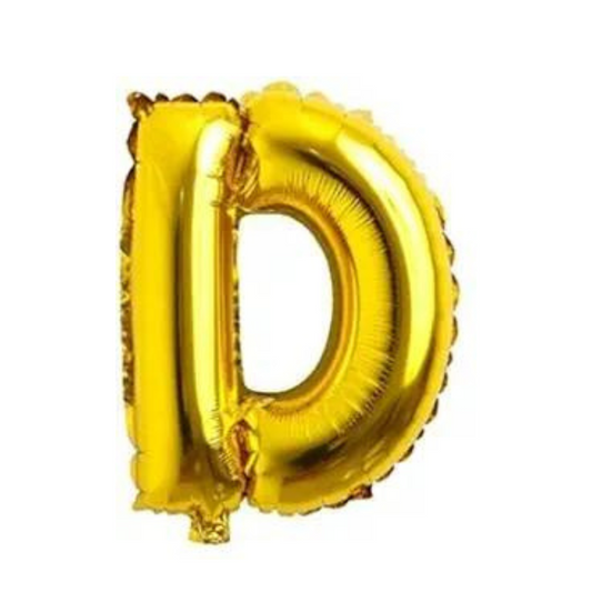 Golden Alphabet Letter D Balloon 16 inch - 1PC