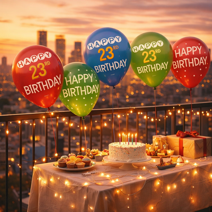 Add Your Age Customized Printed Latex Balloons Pack of 15 (12 Inch) | Personalized Birthday Balloons | Multicolor Party Decoration