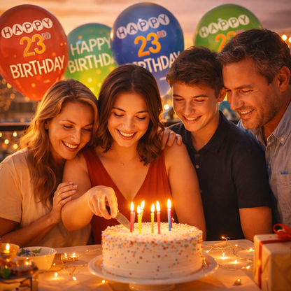 Add Your Age Customized Printed Latex Balloons Pack of 15 (12 Inch) | Personalized Birthday Balloons | Multicolor Party Decoration
