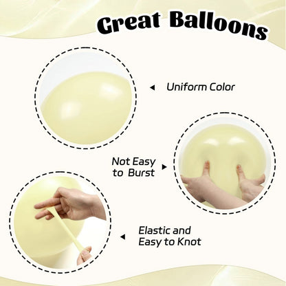 Pastel Macaron Yellow Latex / Rubber Balloon - Helium Quality - 12 inches - 10PC