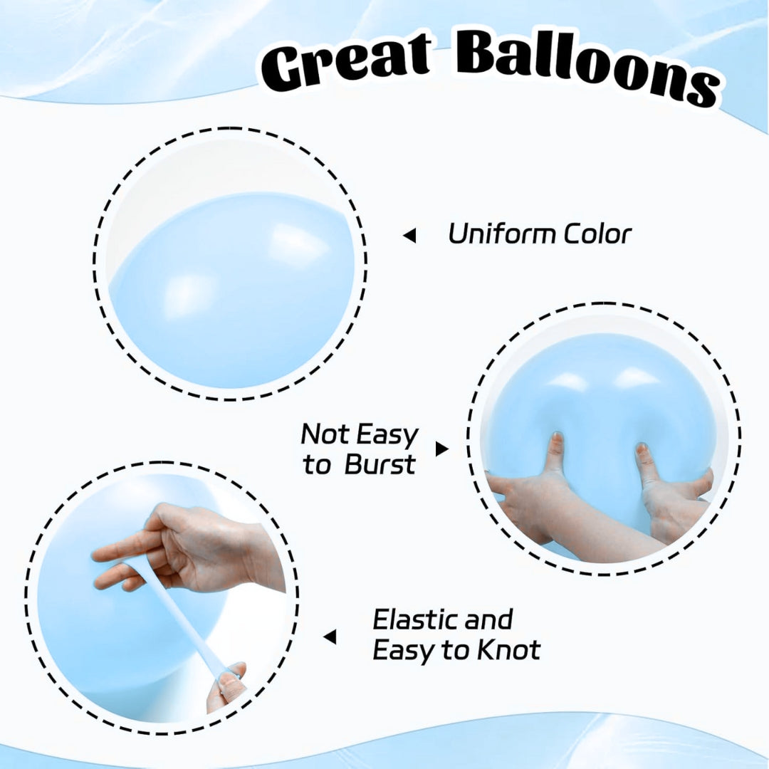 Pastel Macaron Blue Latex / Rubber Balloon - Helum Quality - 12 inches - 10PC