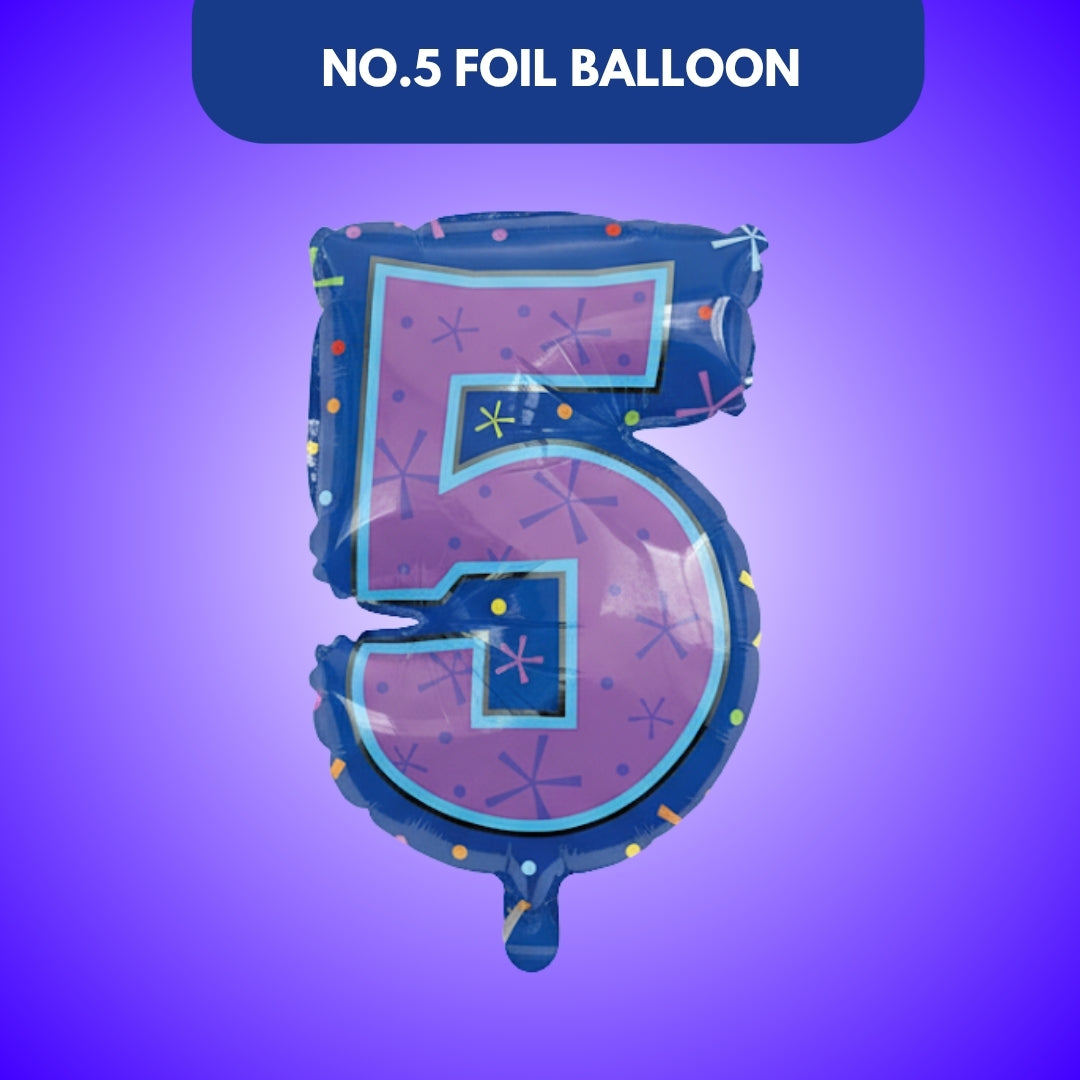 Number 5 Foil Balloon - Helium Quality - 18 inches - 1PC