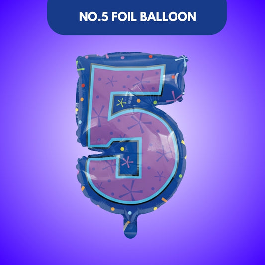 Number 5 Foil Balloon - Helium Quality - 18 inches - 1PC