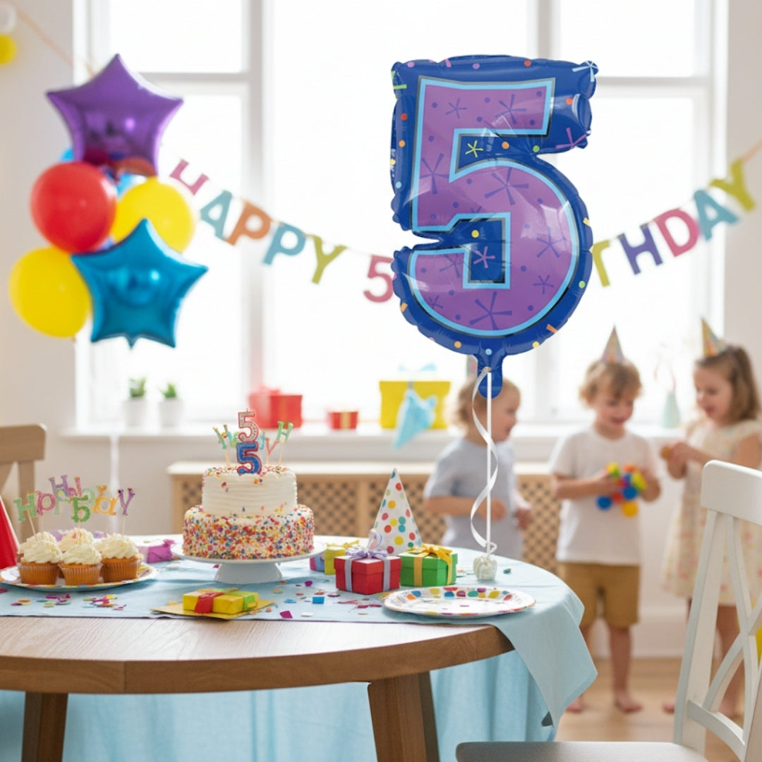 Number 5 Foil Balloon - Helium Quality - 18 inches - 1PC