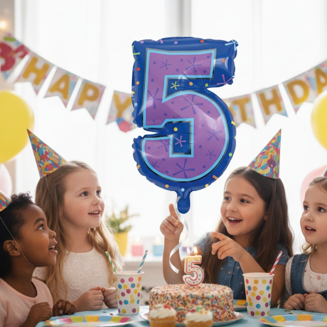 Number 5 Foil Balloon - Helium Quality - 18 inches - 1PC