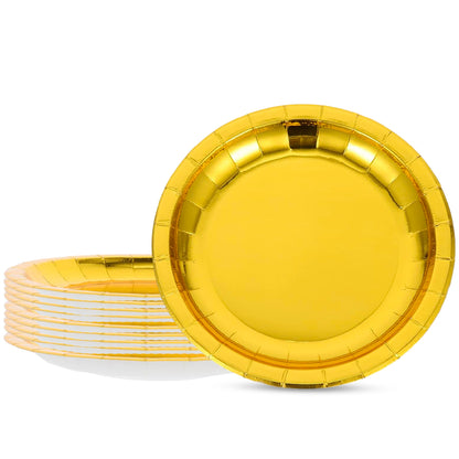 Golden Party Paper Plates - 9 inches - 10PC