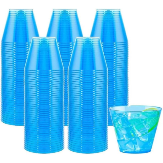 Wanna Party Pack of 10 Reusable Neon Blue Shot Glasses Perfect for Bachelorette Parties, Christmas, New Year's Eve, Bachelor Parties, Cocktail Nights or Weddings