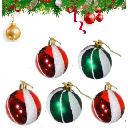 Christmas Glossy Balls for Xmas Tree Hanging Decoration - 5PC