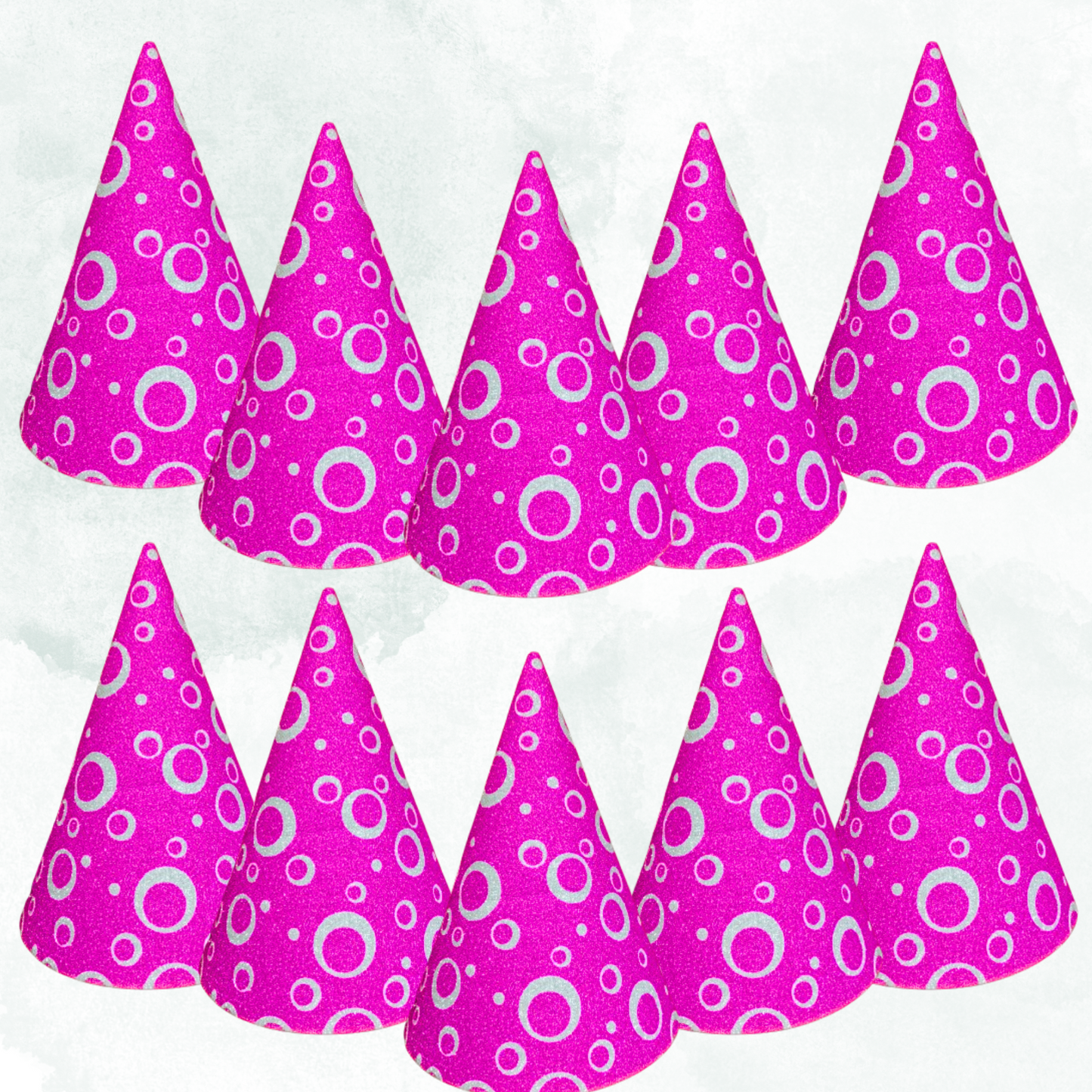 Shining Pink Paper Hat - 10Pc