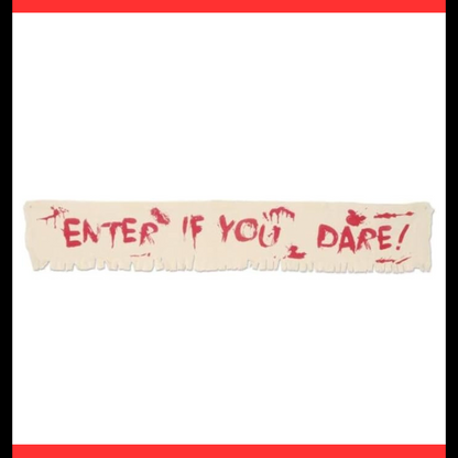Enter if you Dare Welcome paper banner in Jute Finish - Approx. 4 FT