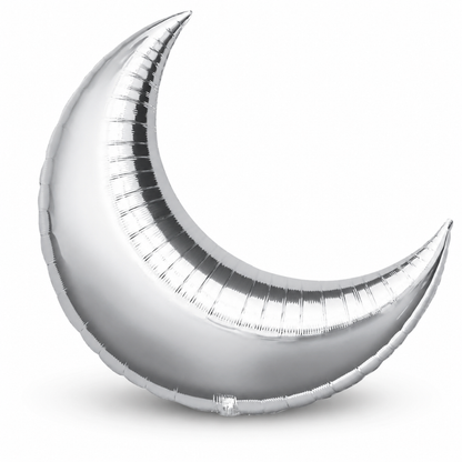 Silver Crescent Moon Foil Balloon