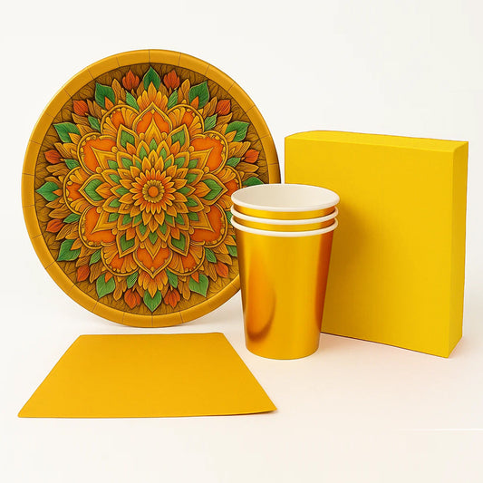 Traditional Festival or Mehendi/Haldi Snacks or Prasad Distribution Pates - 36PC