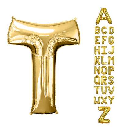 Alphabet T Golden Foil Balloon 40 Inch – Helium & Air Supported Letter Balloon for Birthday, Anniversary & Party Decoration | 1 Pc