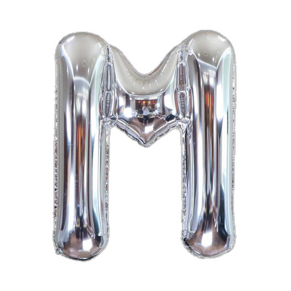 Letter M Silver Foil Balloon - 16 inches - Air Filled - 1PC