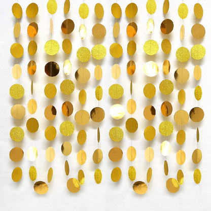 Glitter Round Golden String Decoration - 1PC