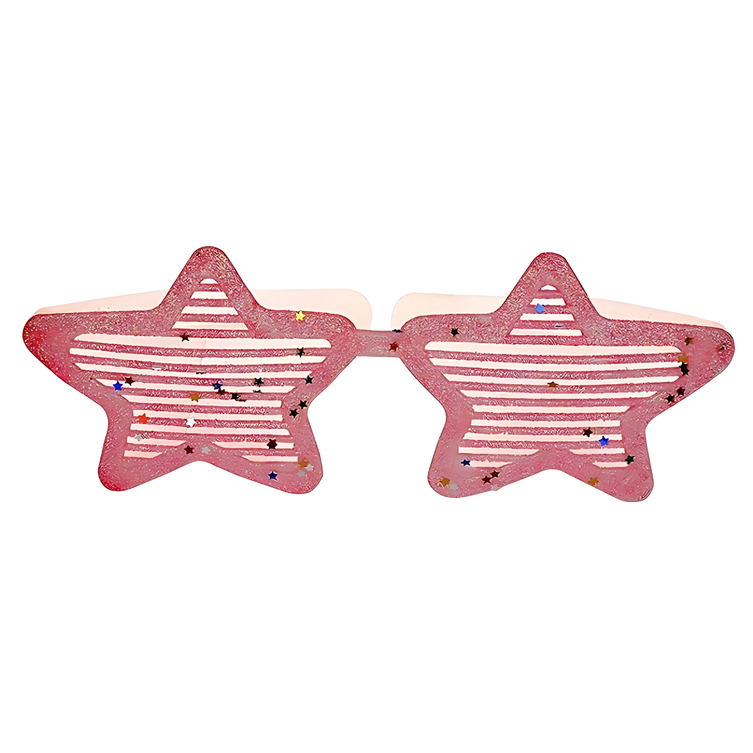 Neon Pink Glitter Star Shaped Shades - 1PC