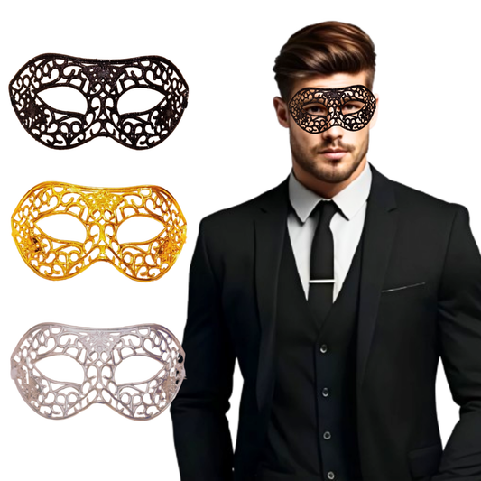 Wanna Party 3 Pcs Party masks, Masquerade Masks, Venetian Mask for Men and Women,Halloween Party Masks Vintage for Costume Party- Silver, Gold, Black