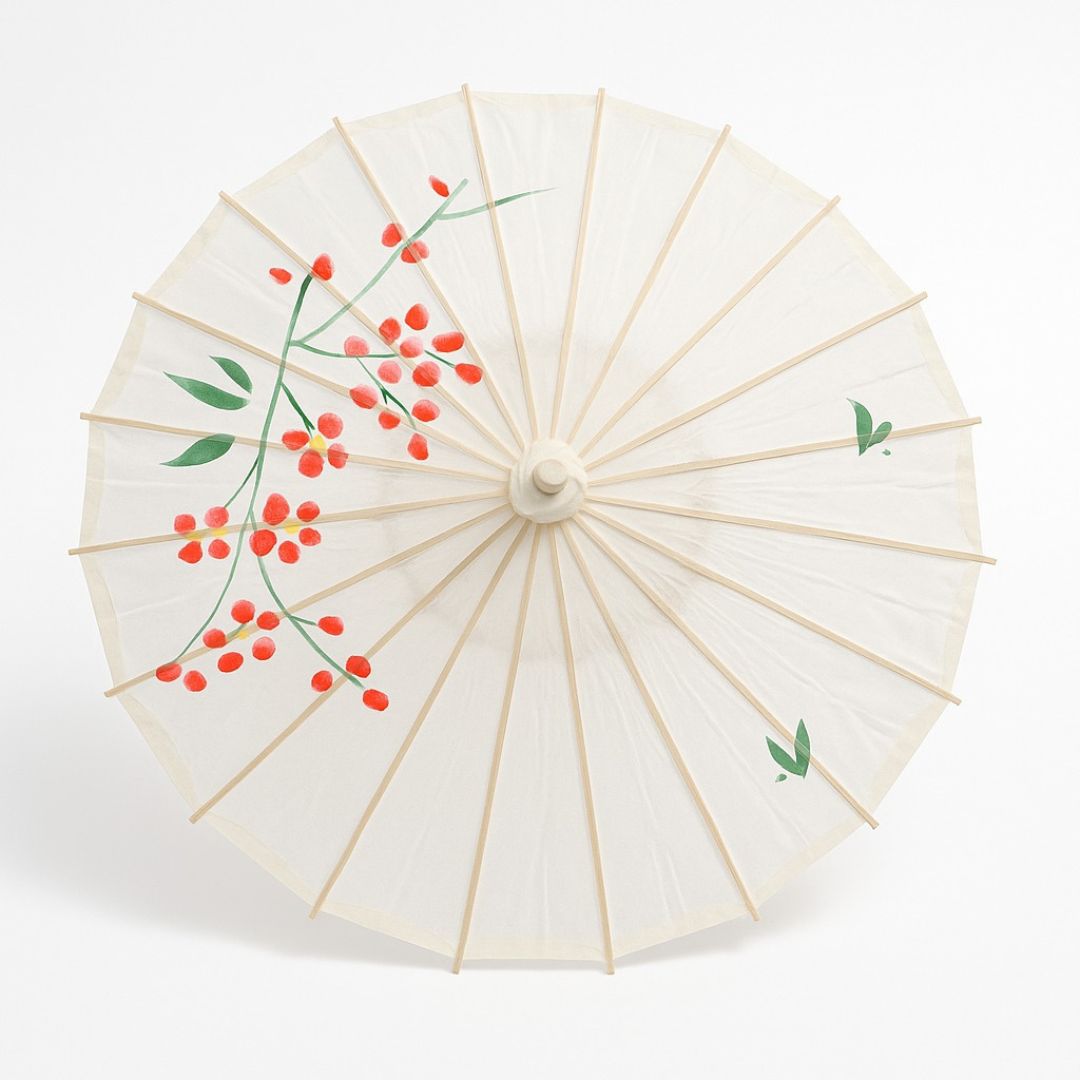 Japanese Parasol White Umbrella for Decoration - 1PC
